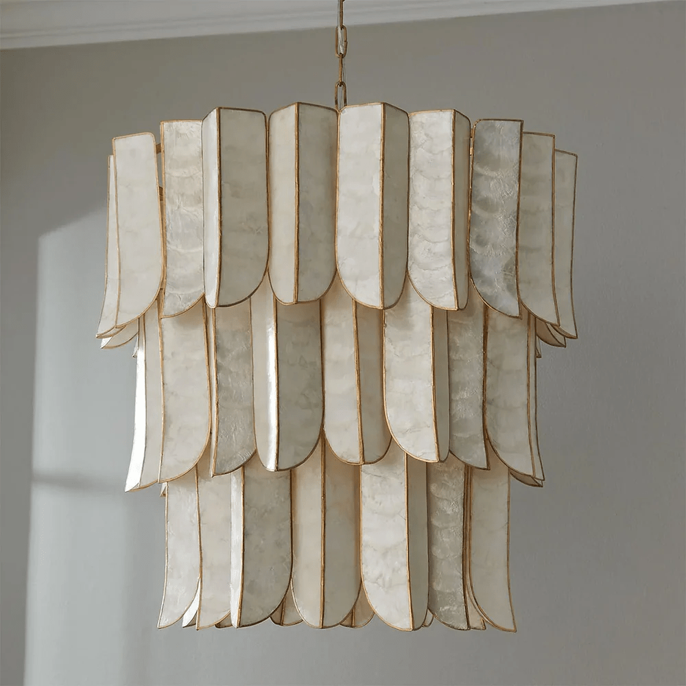 Cascara Shell Chandelier-Neutral Decor