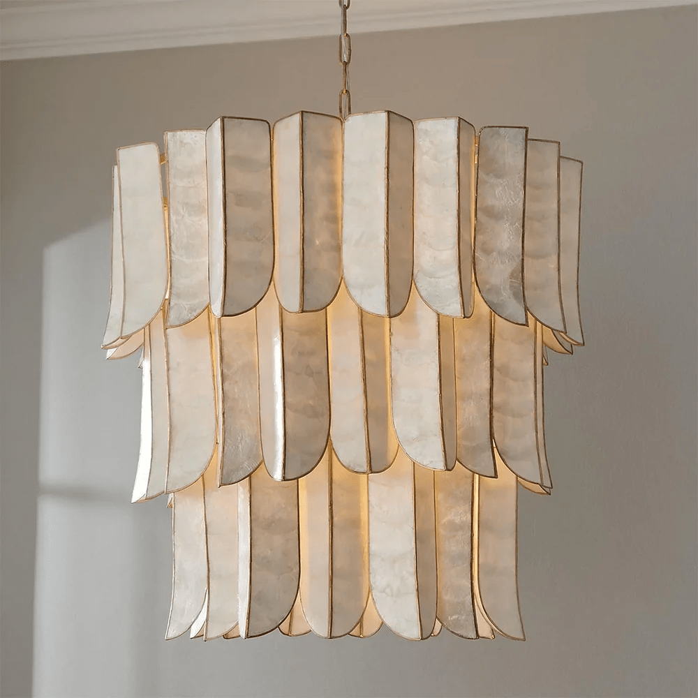 Cascara Shell Chandelier-Neutral Decor