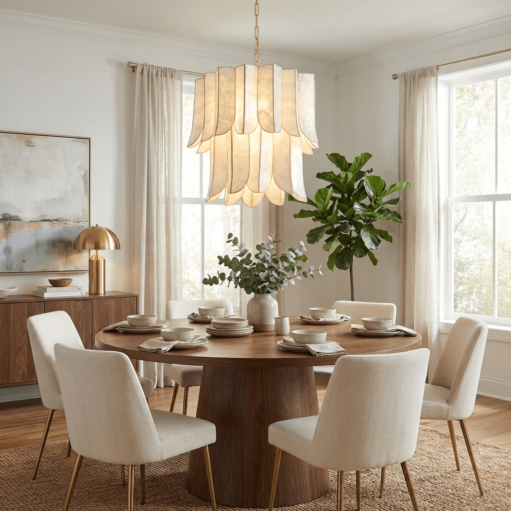 Cascara Shell Chandelier-Neutral Decor