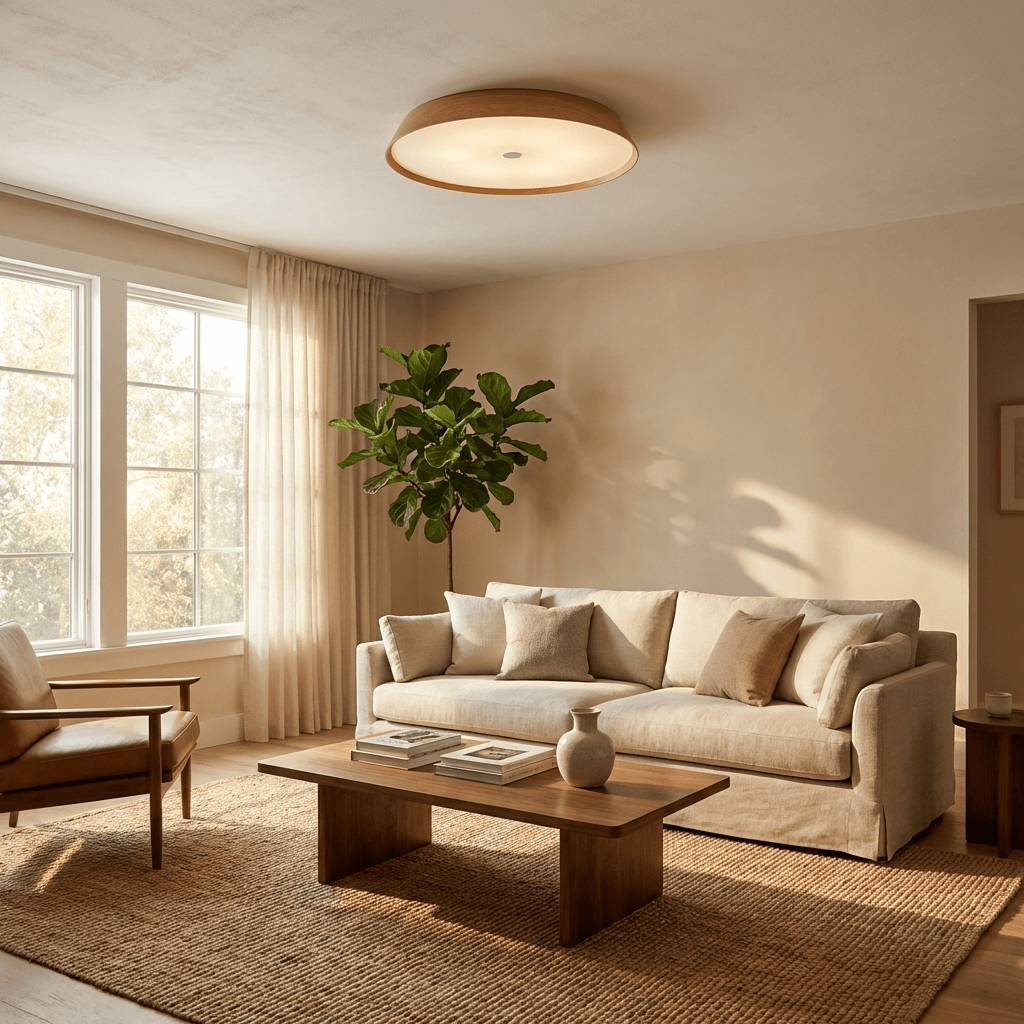 Lunara Wooden Ceiling Light-Neutral Decor