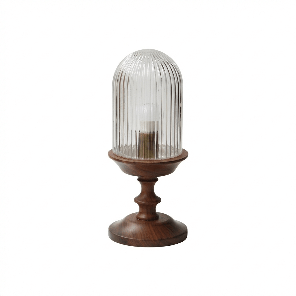 Calyra Ribbed Table Lamp-Neutral Decor