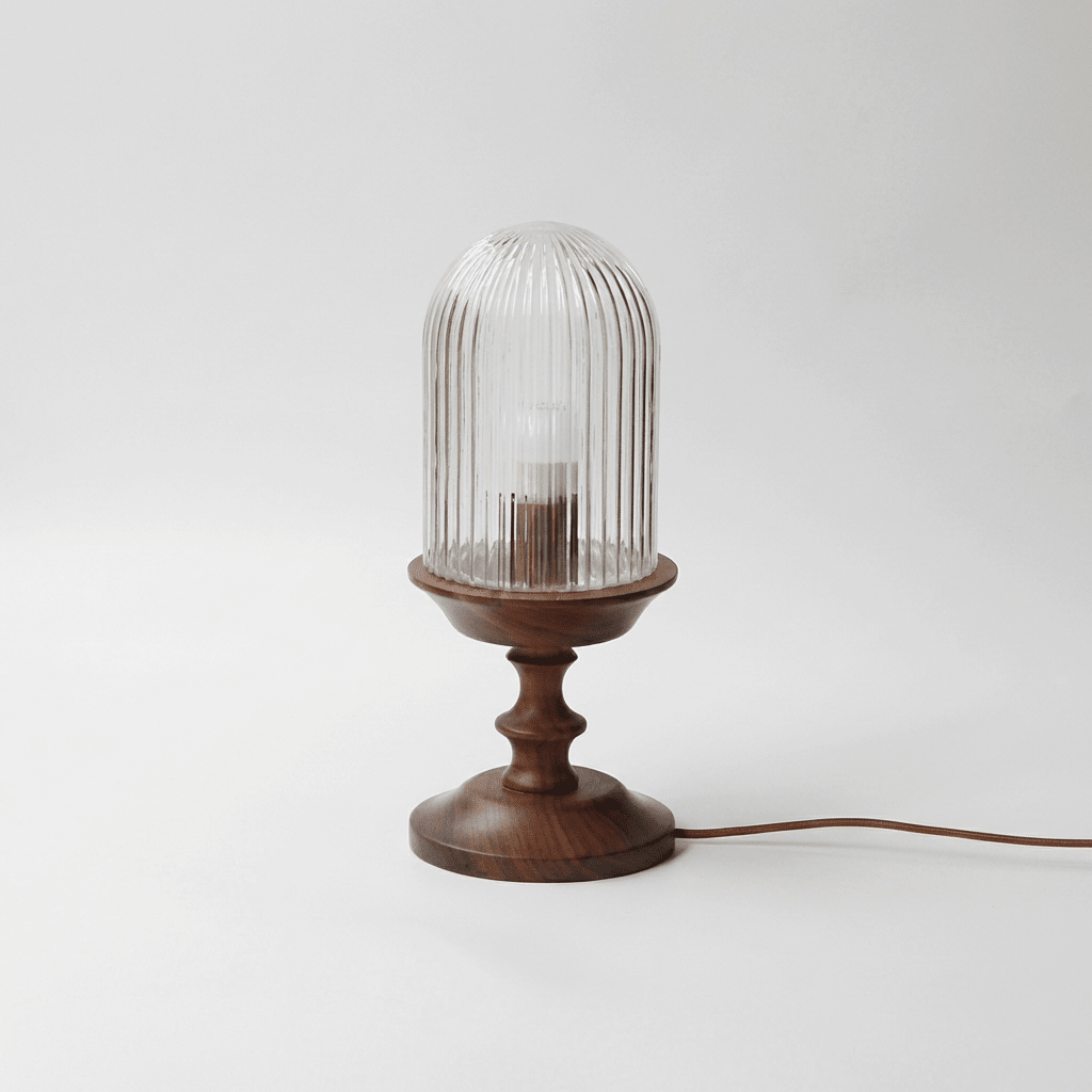 Calyra Ribbed Table Lamp-Neutral Decor