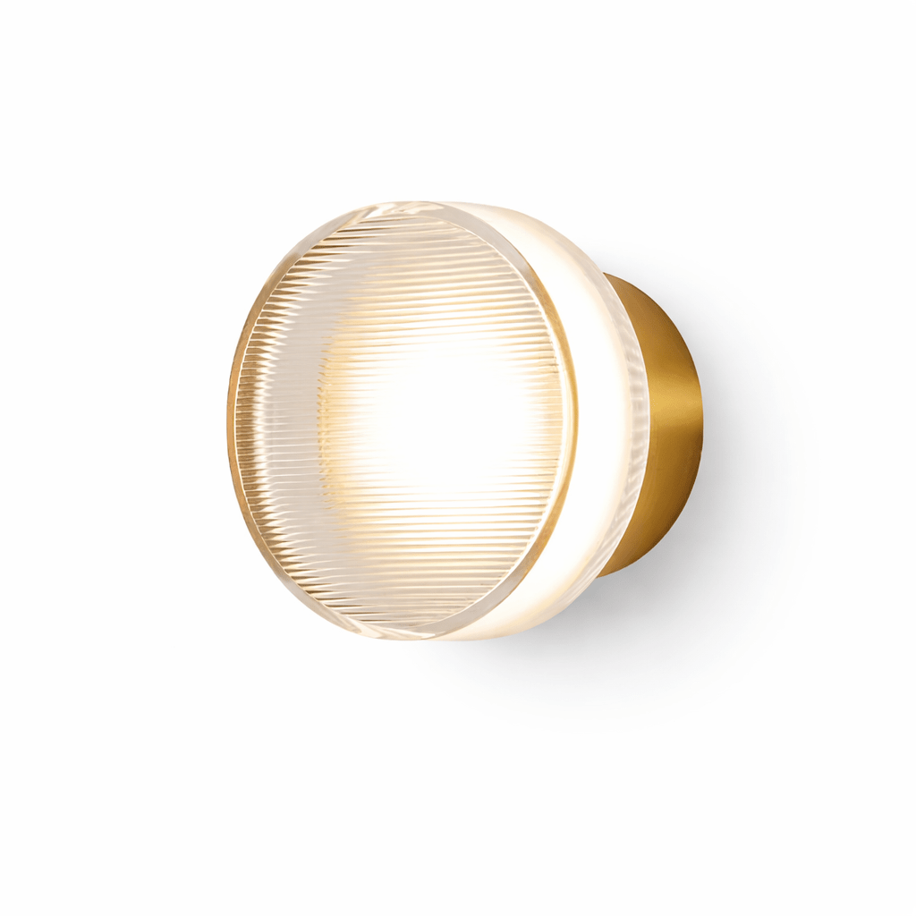 Luno Ribbed Glass Wall Light-Neutral Decor