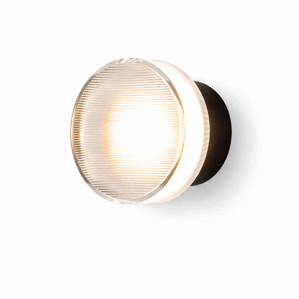 Luno Ribbed Glass Wall Light-Neutral Decor