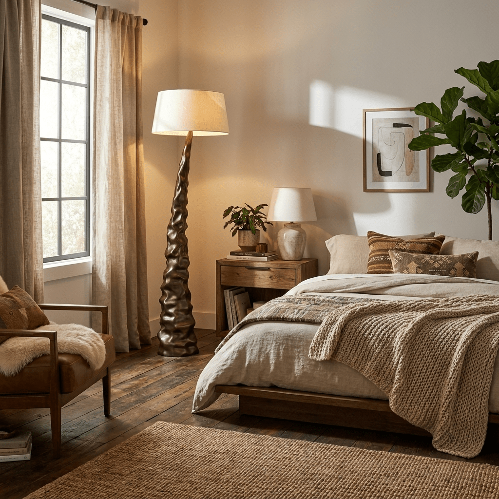 Sculpted Peak Floor Lamp-Neutral Decor