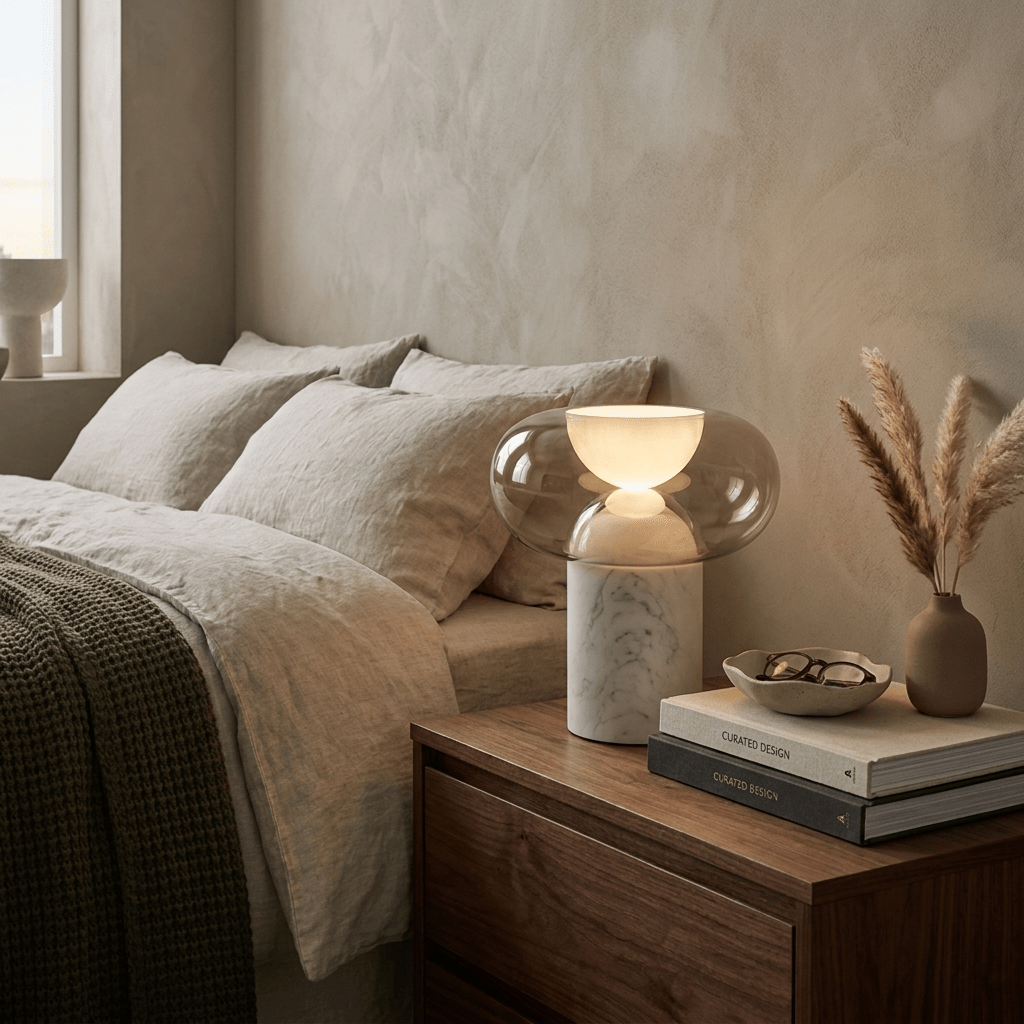 Halo Alabaster Table Lamp-Neutral Decor