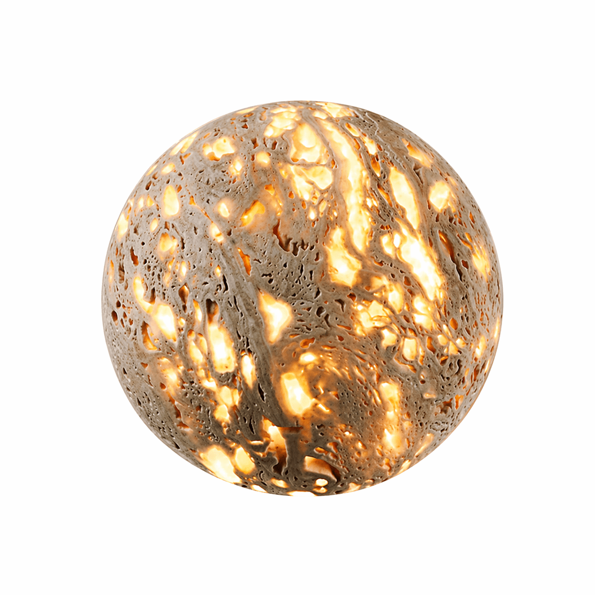 Luma Vein Stone Sphere Wall Light-Neutral Decor