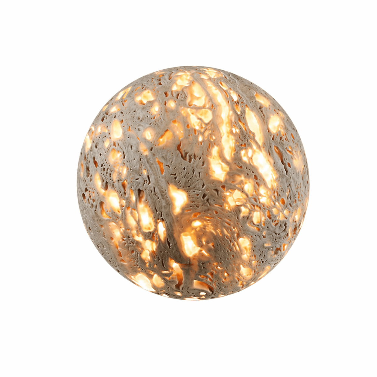 Luma Vein Stone Sphere Wall Light-Neutral Decor