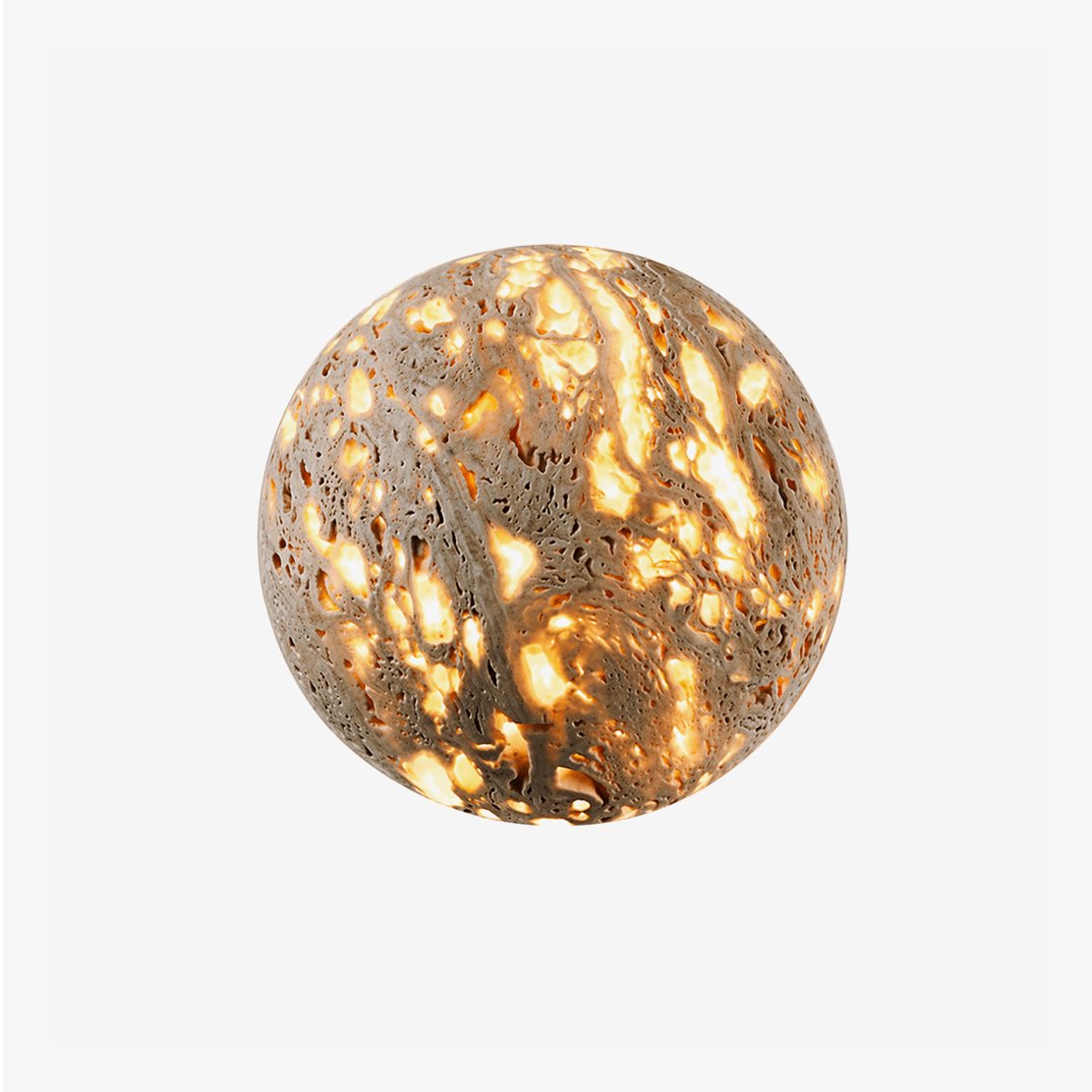 Luma Vein Stone Sphere Wall Light-Neutral Decor