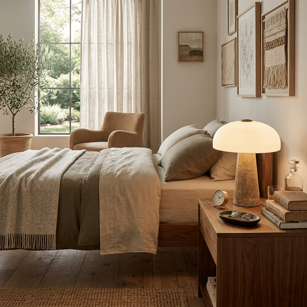 Haloire Marble Table Lamp-Neutral Decor