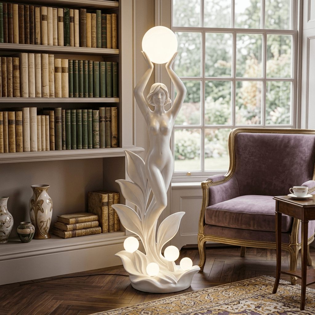 Aurora Muse Sculptural Floor Lamp-Neutral Decor