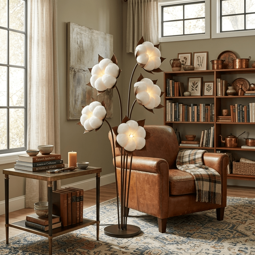 Green Blossom Floor Lamp-Neutral Decor