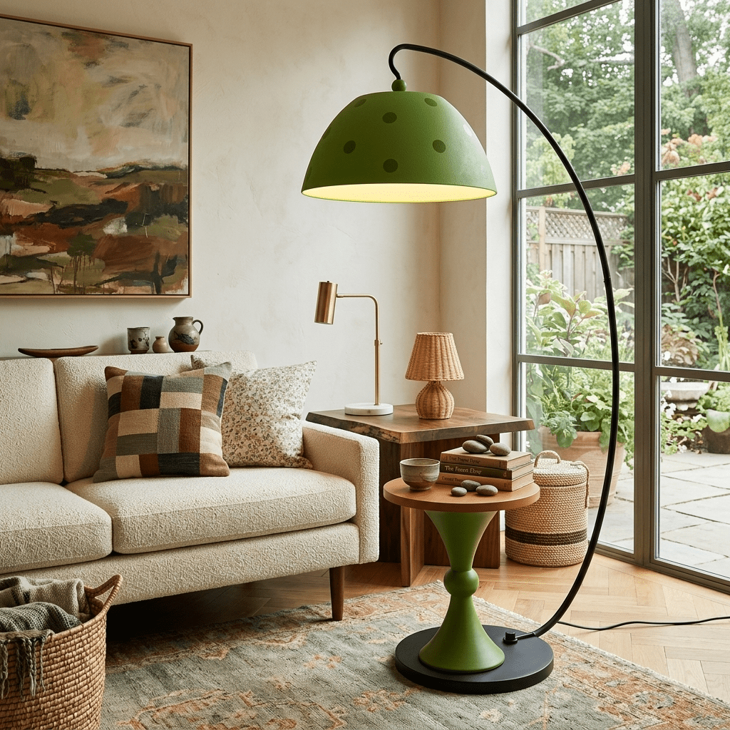 Playful Arc Floor Lamp-Neutral Decor