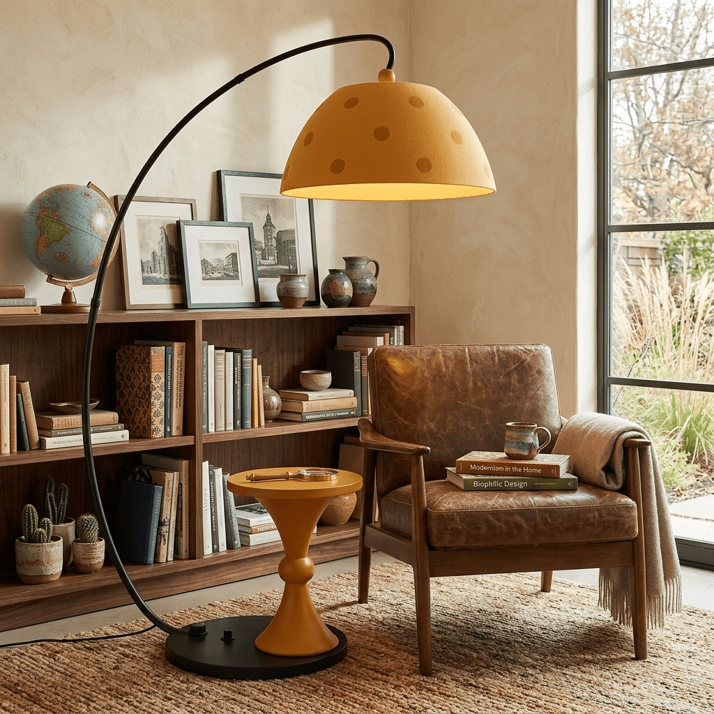 Playful Arc Floor Lamp-Neutral Decor