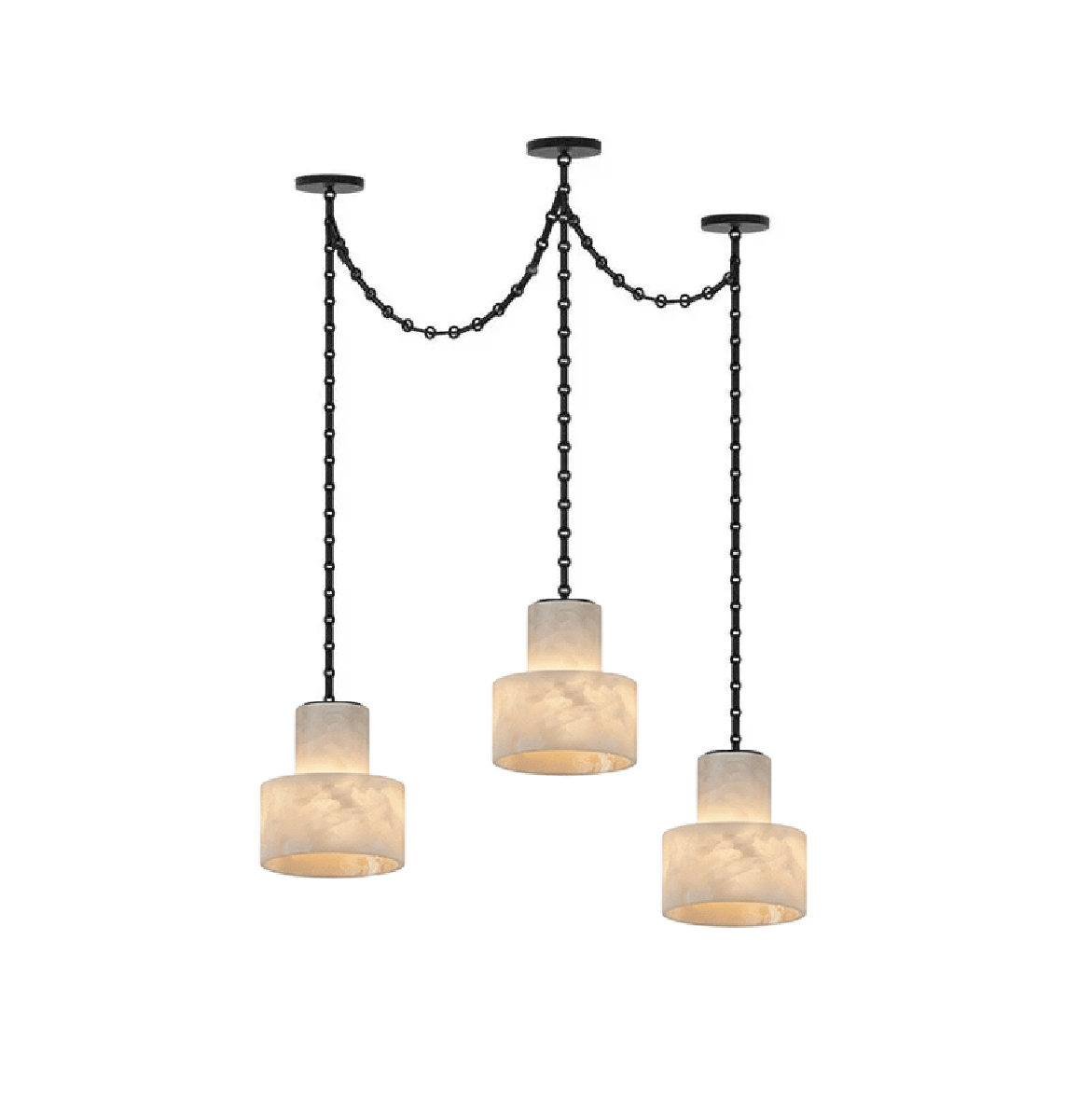 Multi-Tier Chain Drum Pendant Lamp-Neutral Decor