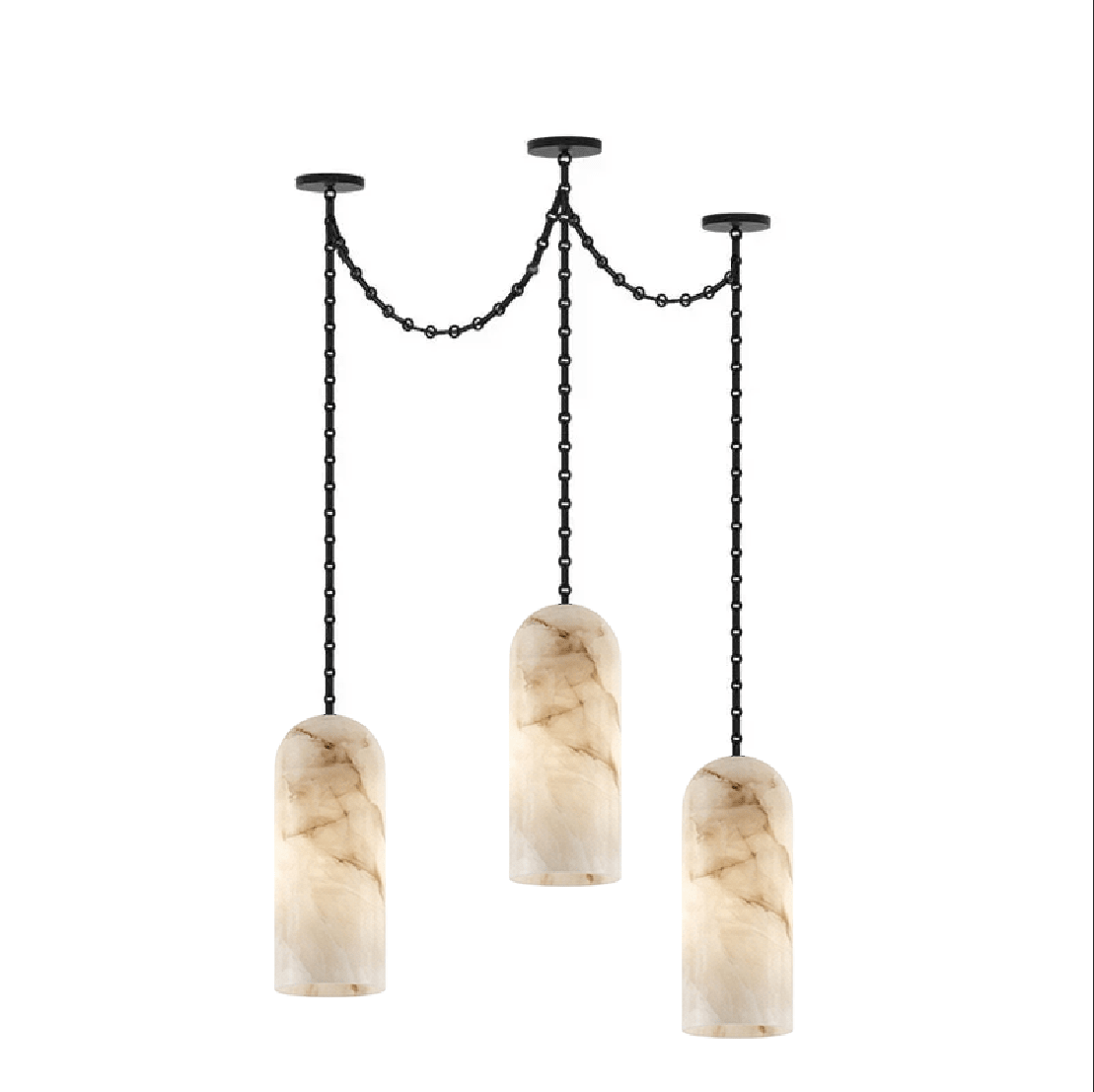 Cascading Chain Capsule Chandelier-Neutral Decor