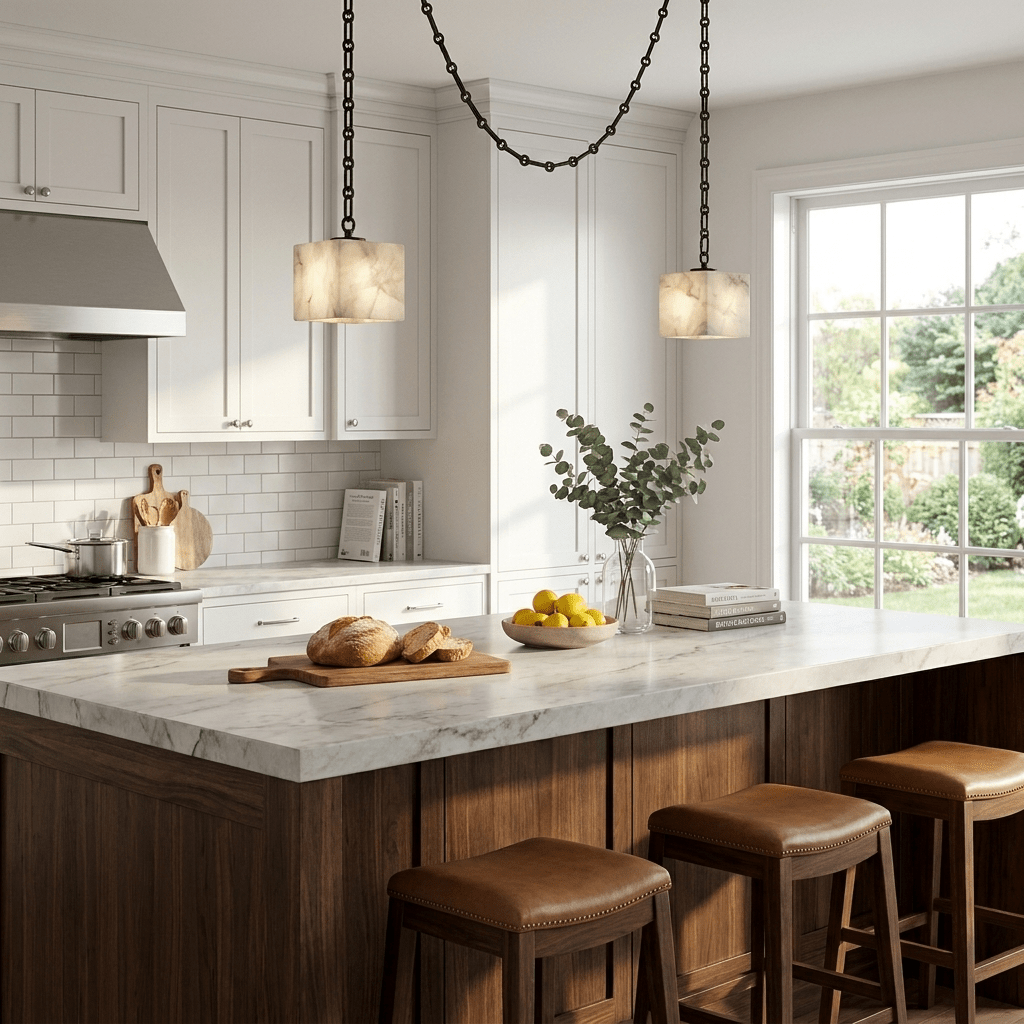 Cascade Chain Cube Chandelier-Neutral Decor