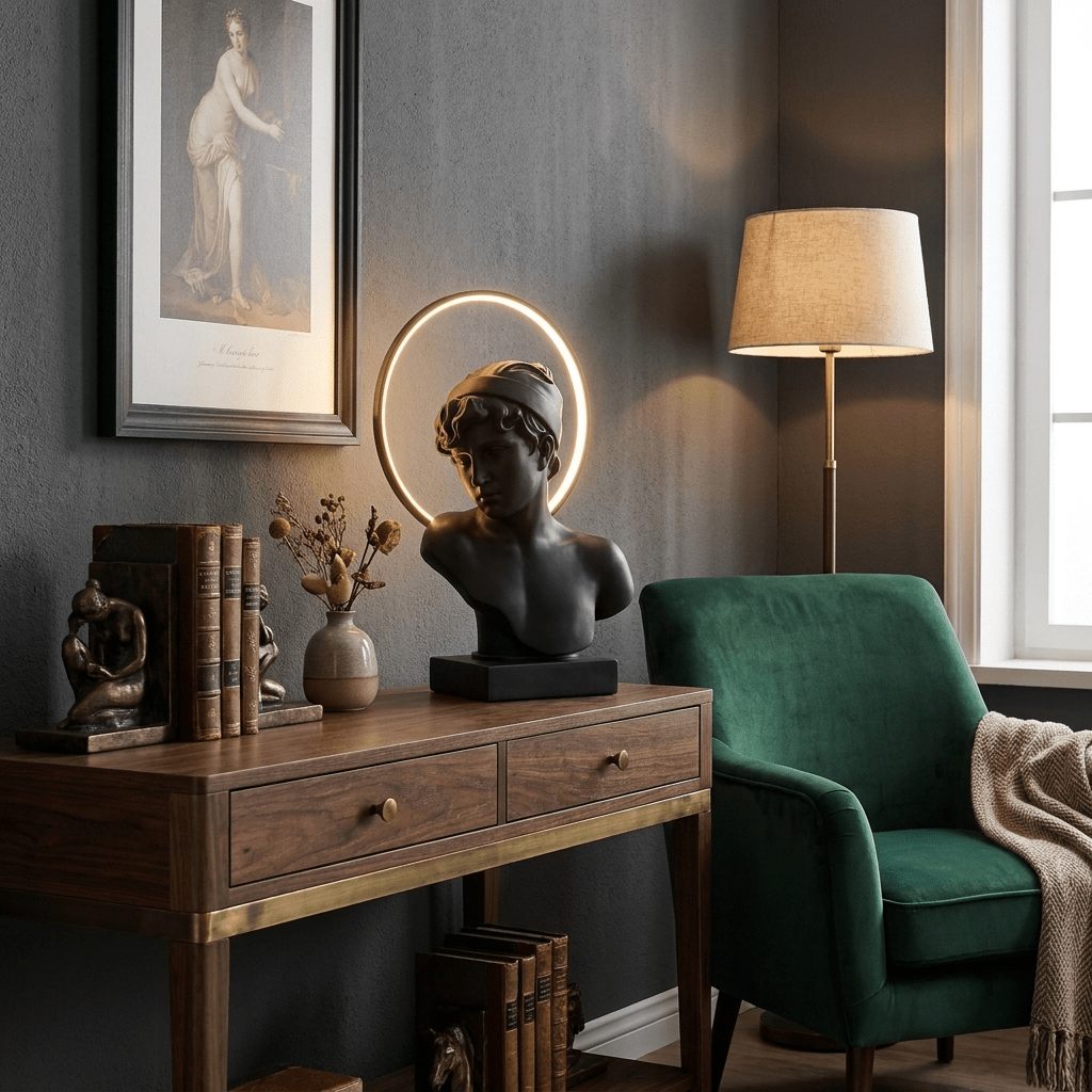 Halo Muse Sculptural Table Lamp-Neutral Decor