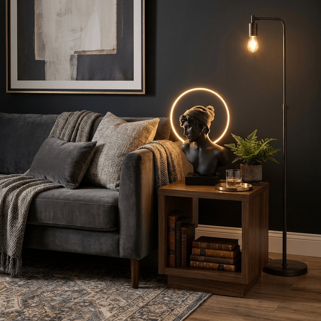 Halo Muse Sculptural Table Lamp-Neutral Decor