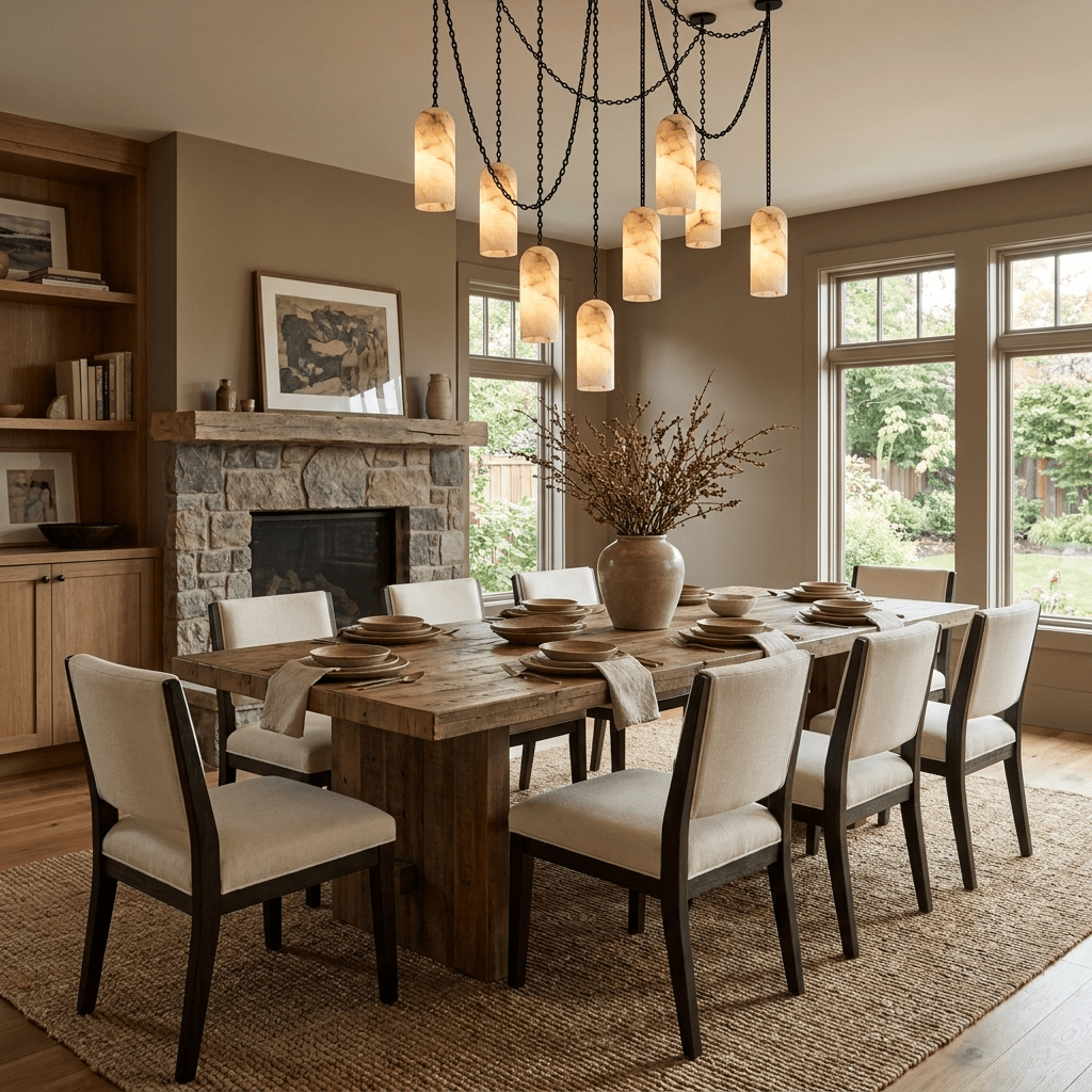 Cascading Chain Capsule Chandelier-Neutral Decor