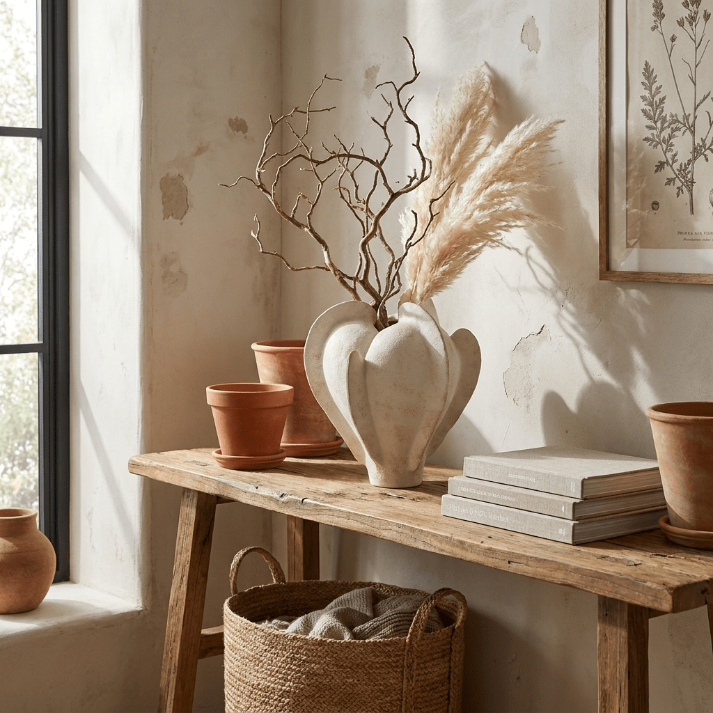 Magnolia Bloom Ceramic Sculpture Vase-Neutral Decor