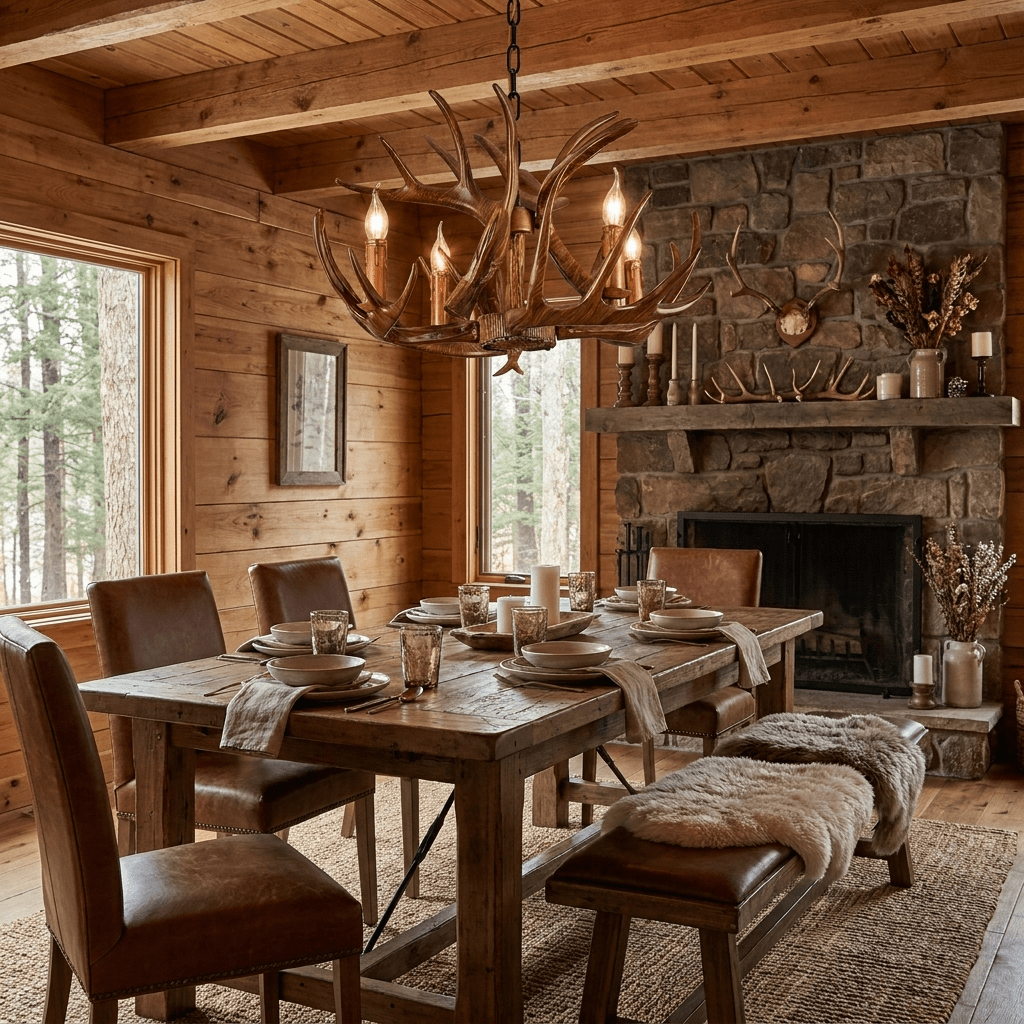 Rustic Antler Lodge Chandelier-Neutral Decor