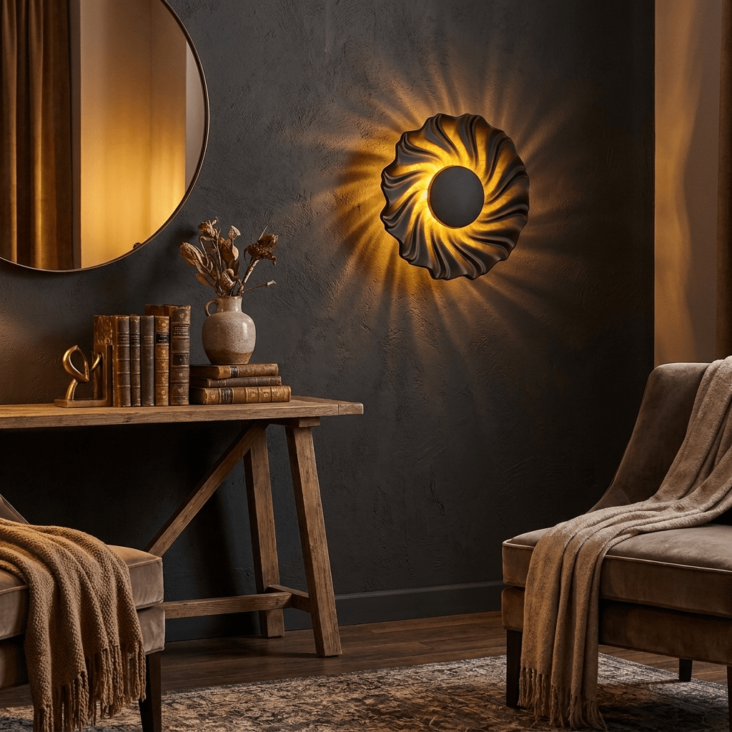 Solar Spiral Wall Sconce-Neutral Decor