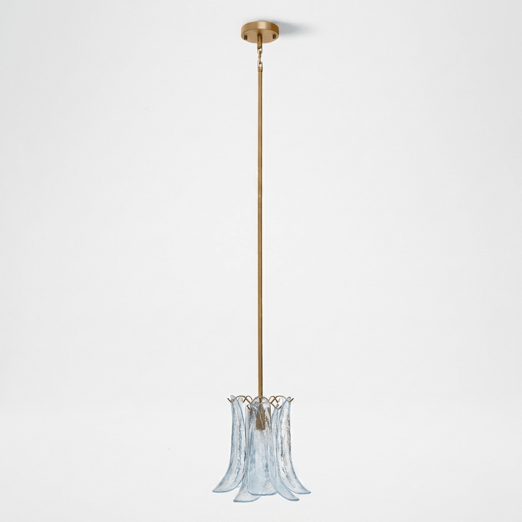 Olive Petal Glass Pendant Lamp-Neutral Decor
