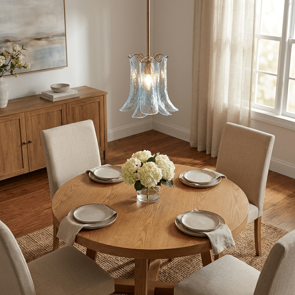 Olive Petal Glass Pendant Lamp-Neutral Decor