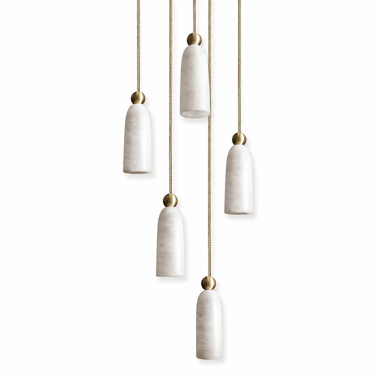 Alabaster Bell Cluster Pendant Lamp-Neutral Decor
