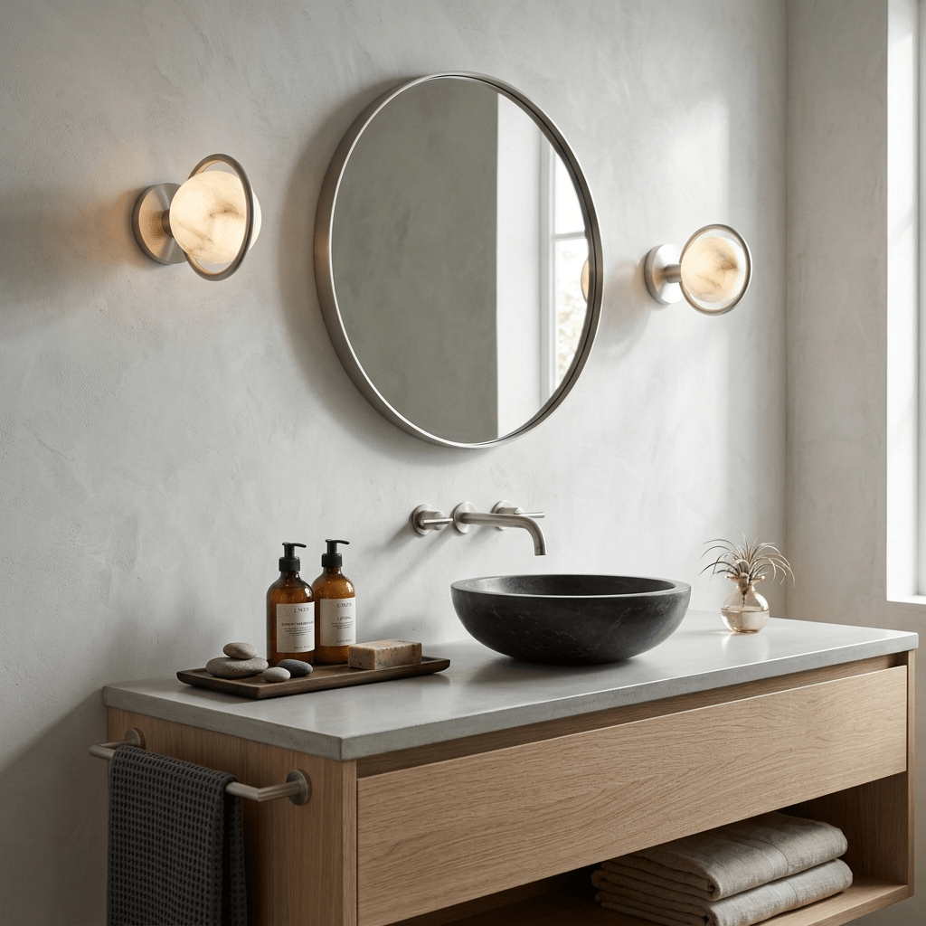 Celestial Ring Alabaster Wall Lamp-Neutral Decor