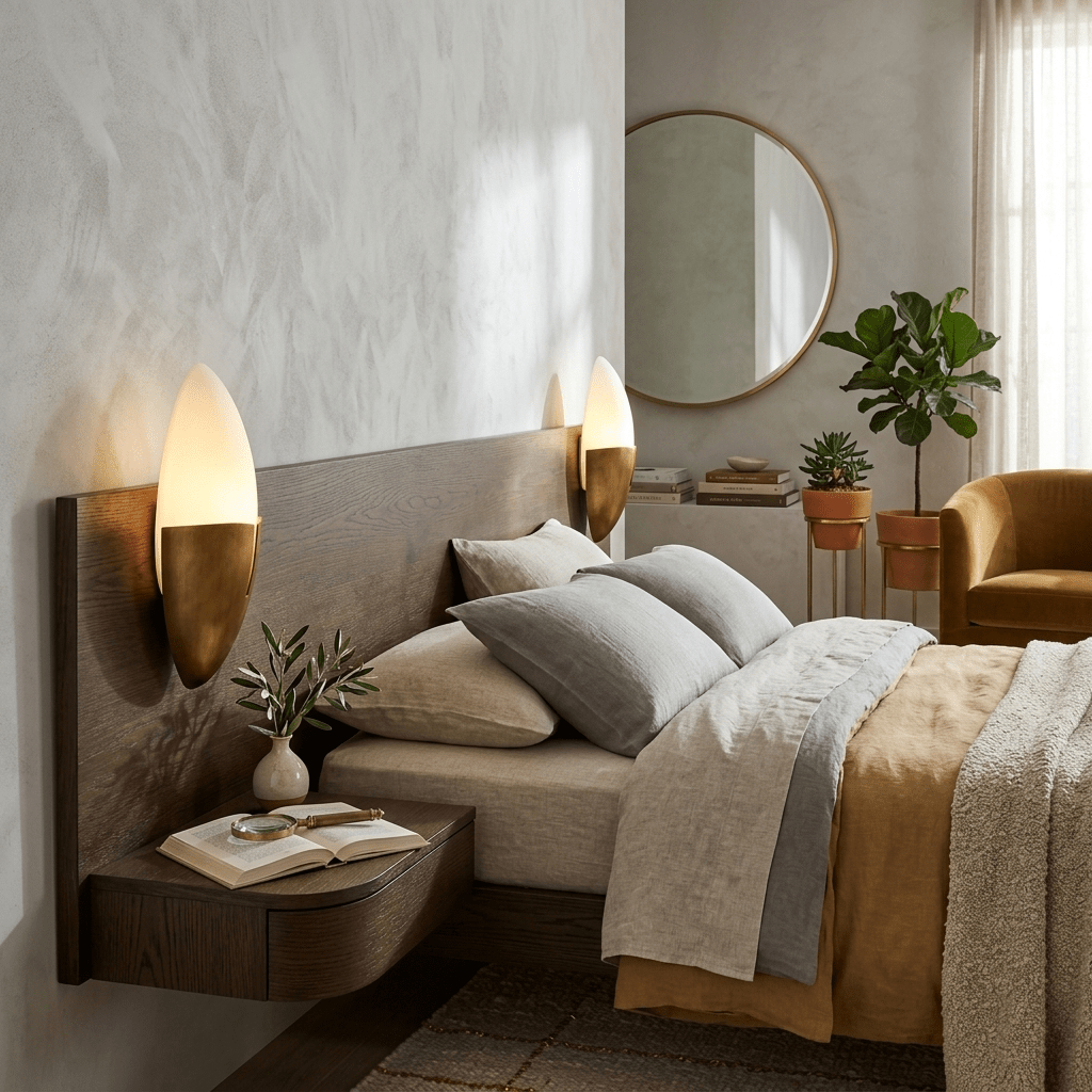 Gilded Cocoon Wall Lamp-Neutral Decor