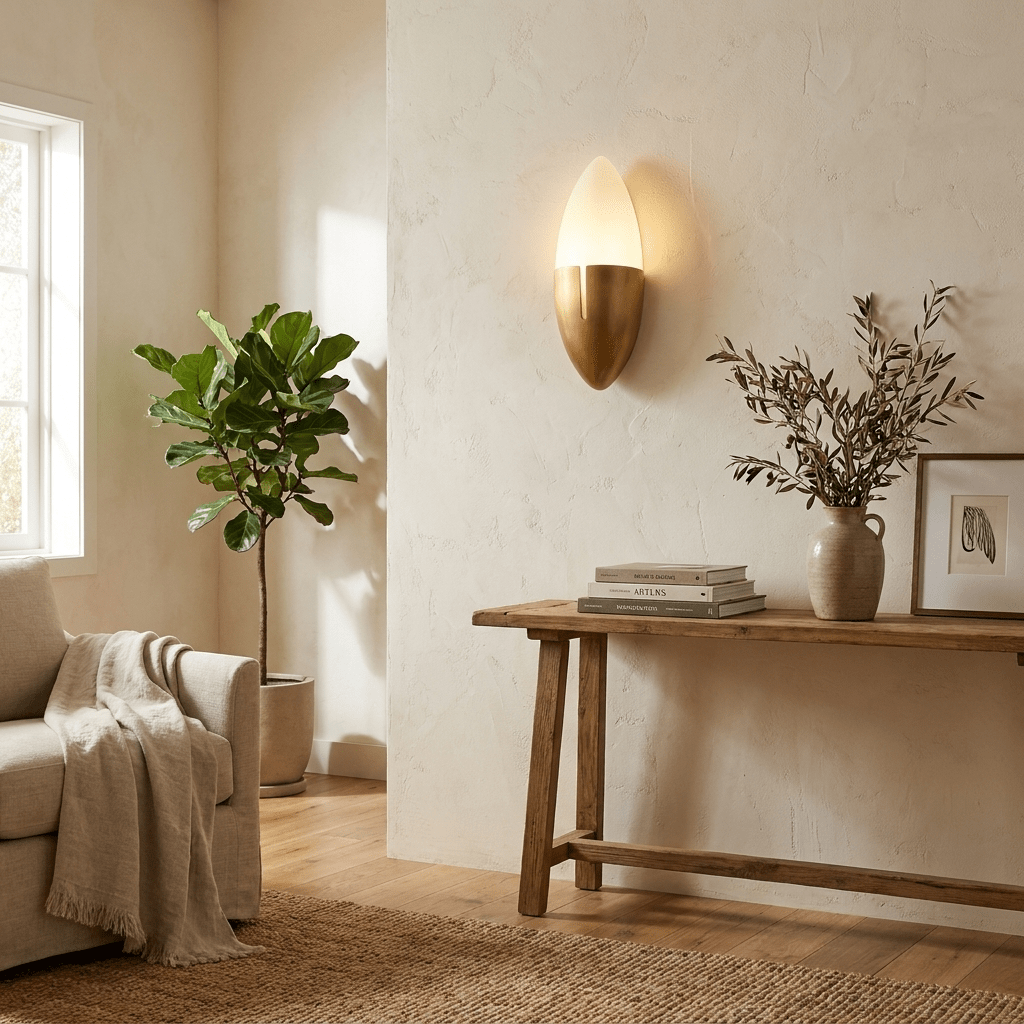 Gilded Cocoon Wall Lamp-Neutral Decor
