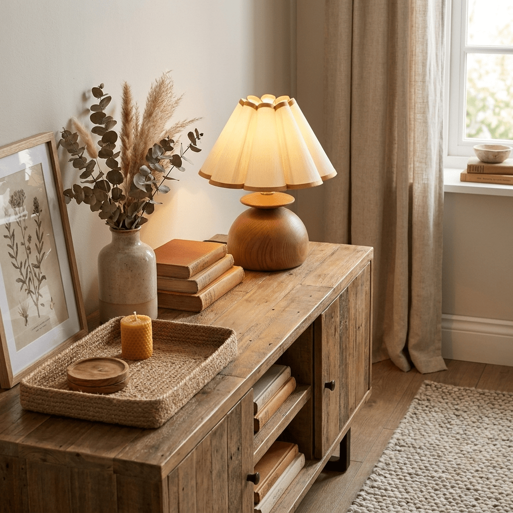 Bloom Wooden Table Lamp-Neutral Decor
