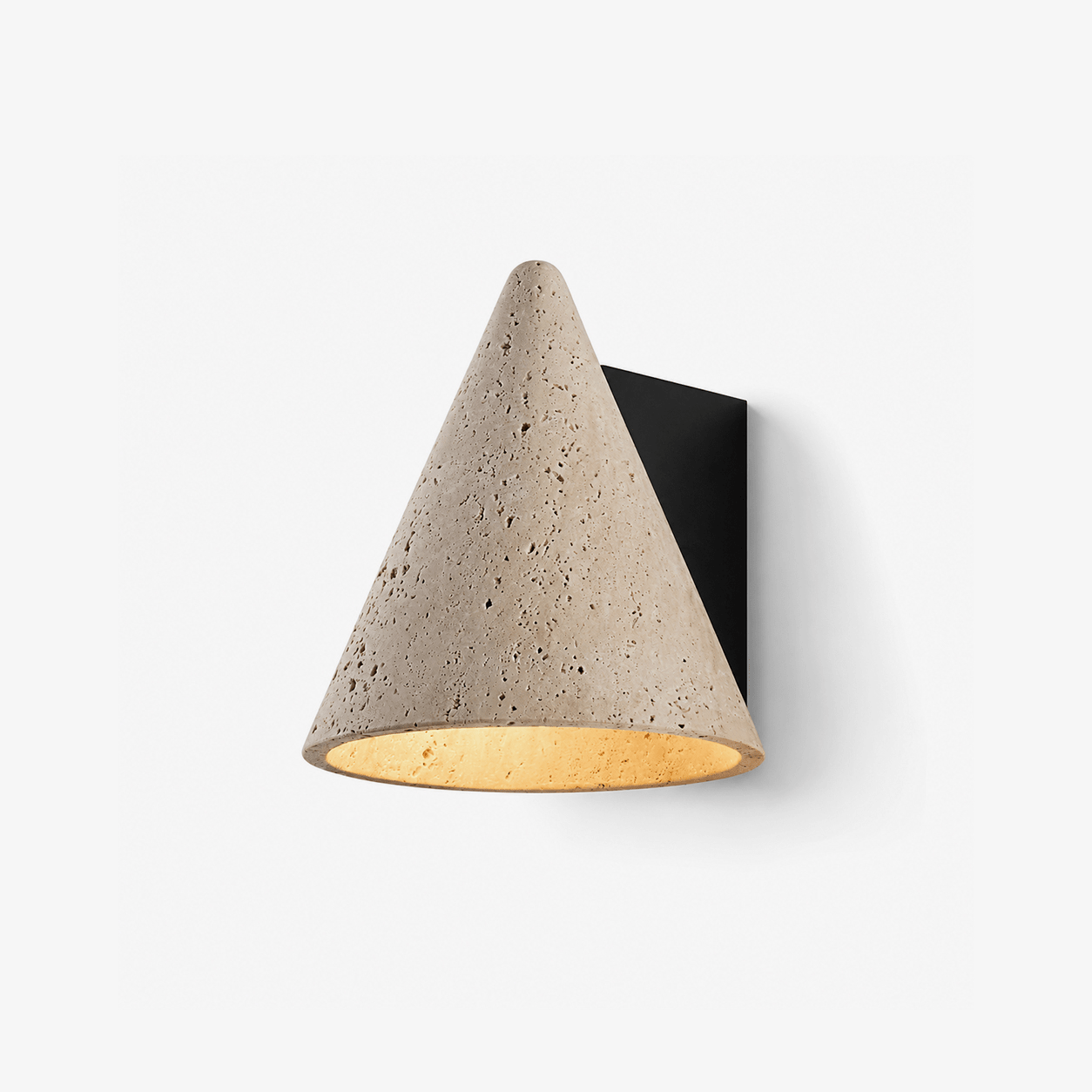 Travertine Cone Wall Sconce-Neutral Decor