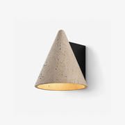 Travertine Cone Wall Sconce-Neutral Decor