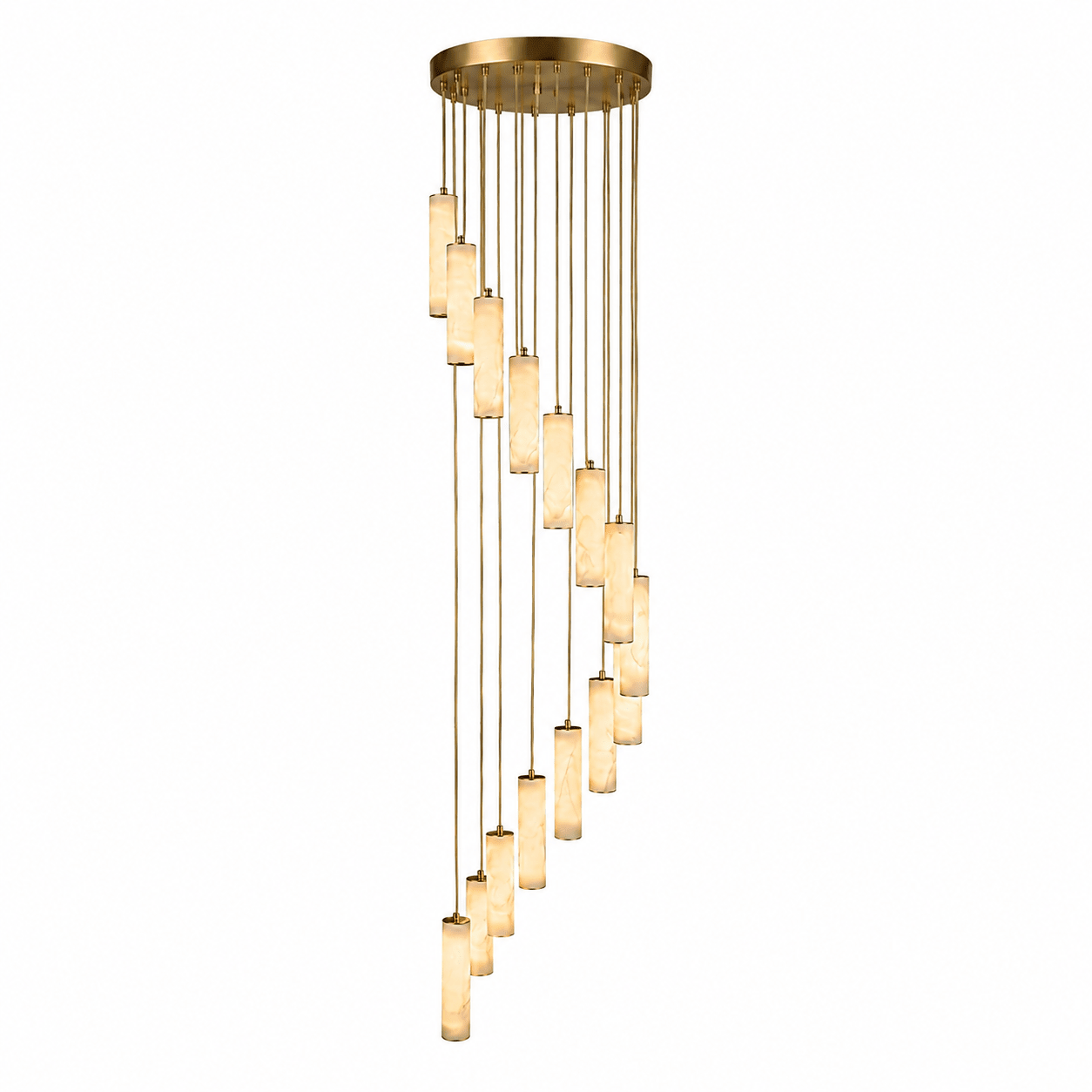 Column Alabaster Staircase Chandelier-Neutral Decor