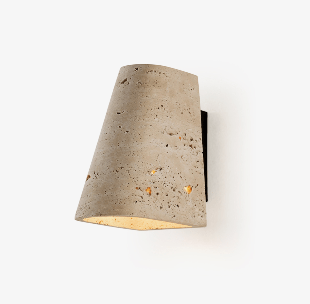 Tapered Travertine Wall Sconce-Neutral Decor