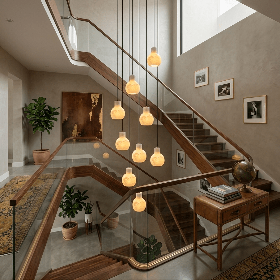 Bell Jar Alabaster Cluster Chandelier-Neutral Decor
