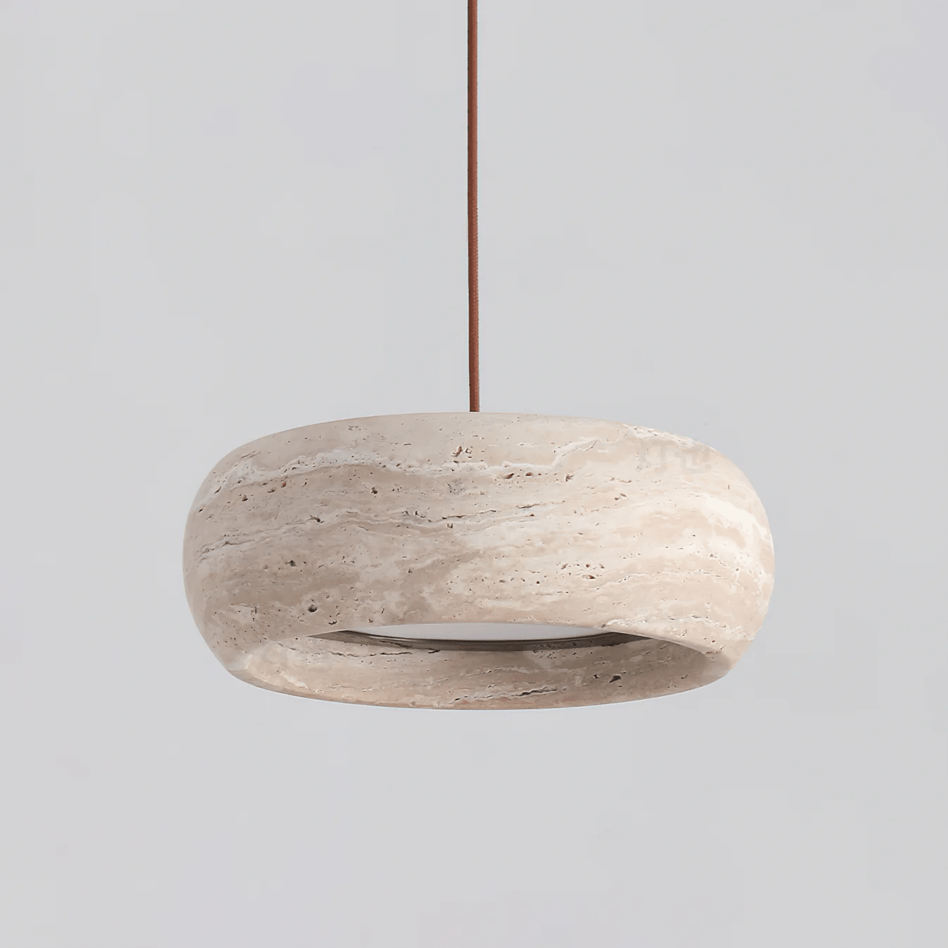 Donut Travertine Pendant Lamp-Neutral Decor
