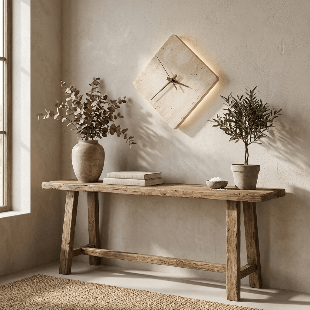Compass Travertine Sconce-Neutral Decor