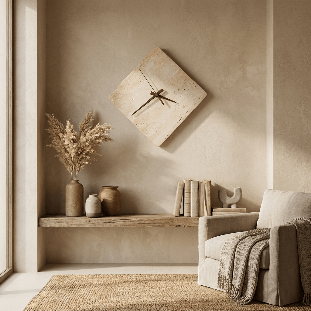Compass Travertine Sconce-Neutral Decor