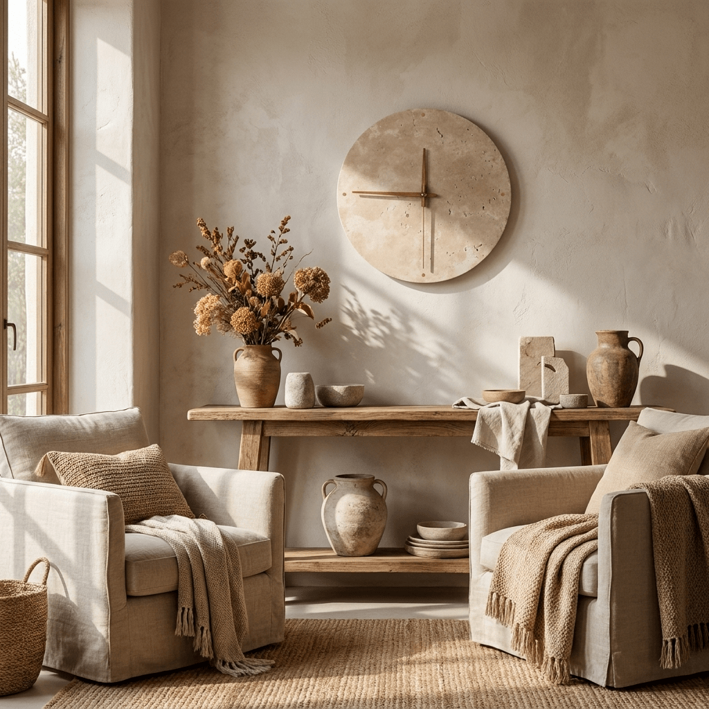 Dial Travertine Sconce-Neutral Decor