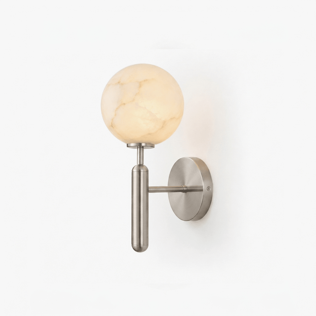 Globe Alabaster Wall Sconce-Neutral Decor