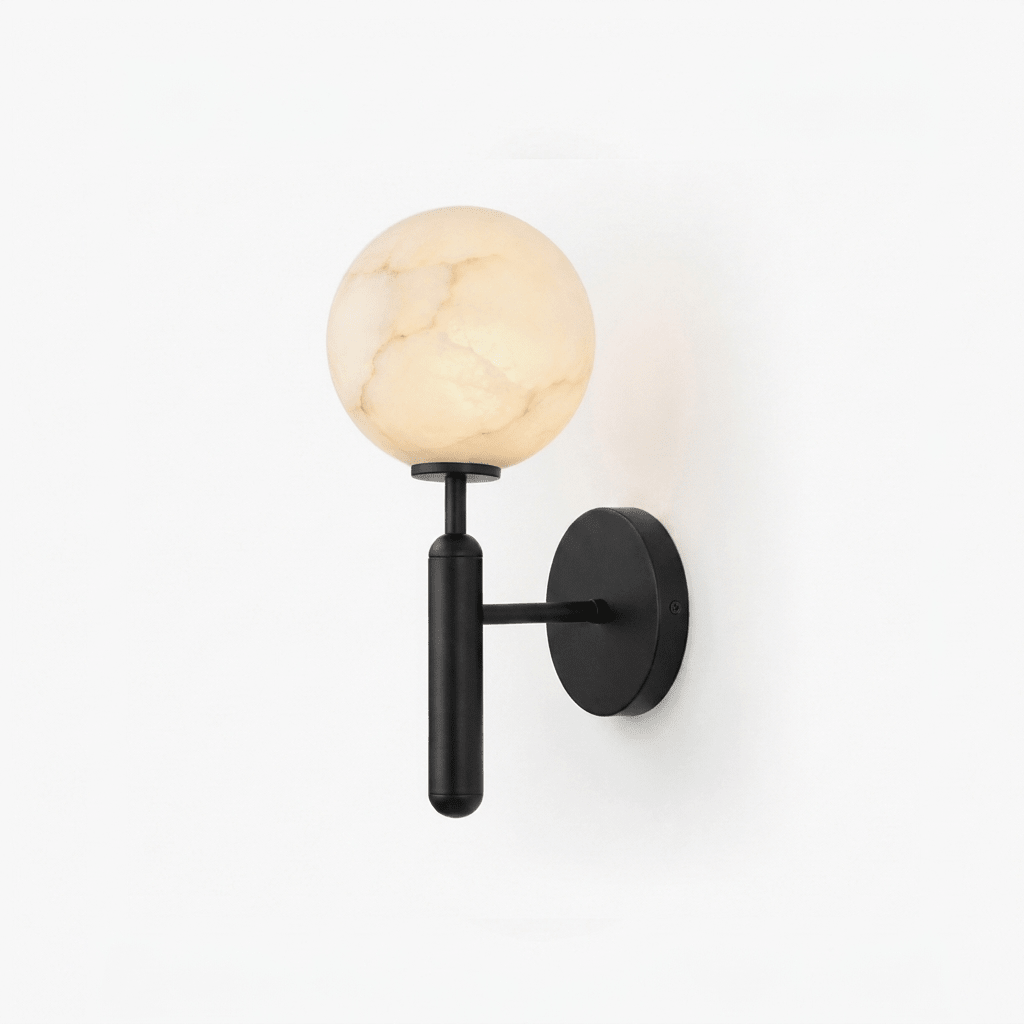 Globe Alabaster Wall Sconce-Neutral Decor