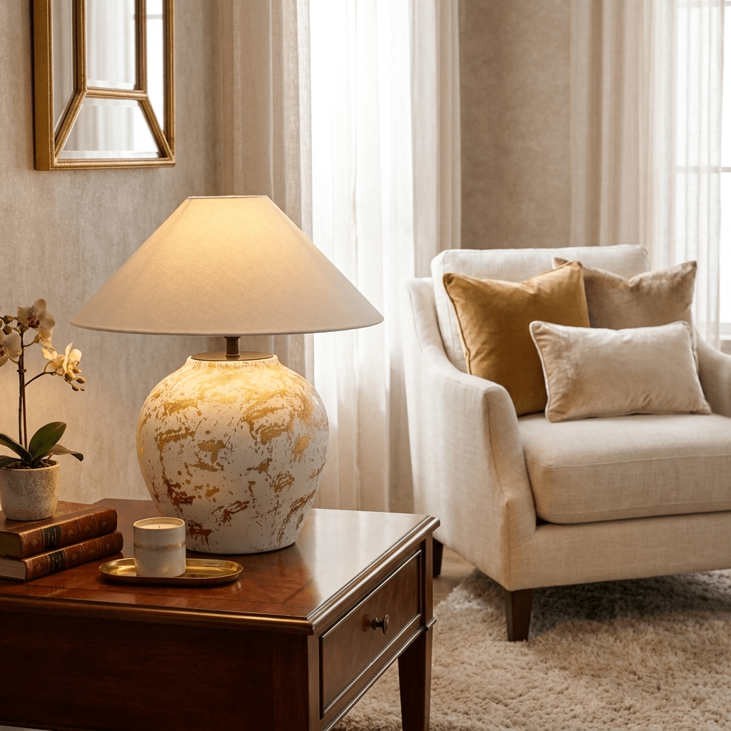 Orleta Ceramic Table Lamp-Neutral Decor