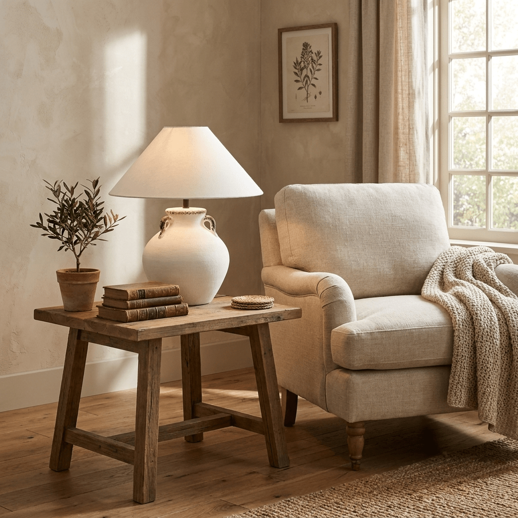 Calanca Ceramic Table Lamp-Neutral Decor