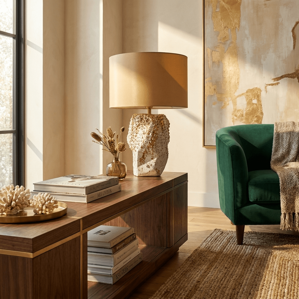 Ostreya Coral-Texture Ceramic Table Lamp-Neutral Decor