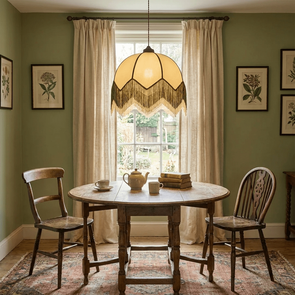 Velario Fringe Dome Pendant Light-Neutral Decor