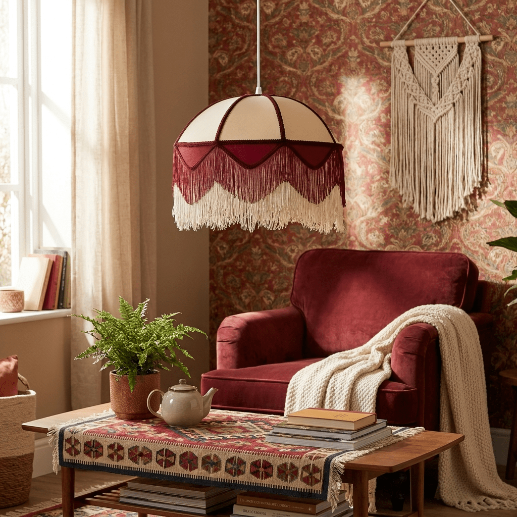 Cremisi Fringe Dome Pendant Light-Neutral Decor